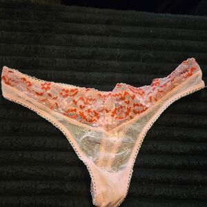 Victoria's Secret Pink and Red Lace Panty
